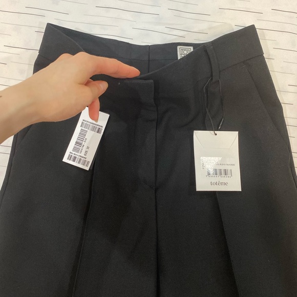 TOTEME Pleated woven straight-leg pants DK 32 - Picture 6 of 7